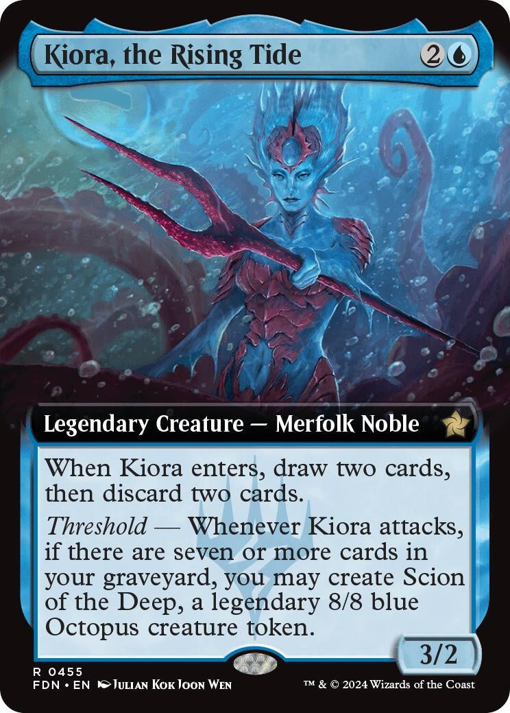 Image for Kiora, the Rising Tide (Extended Art) (455) (Foundations) - Magic: The Gathering