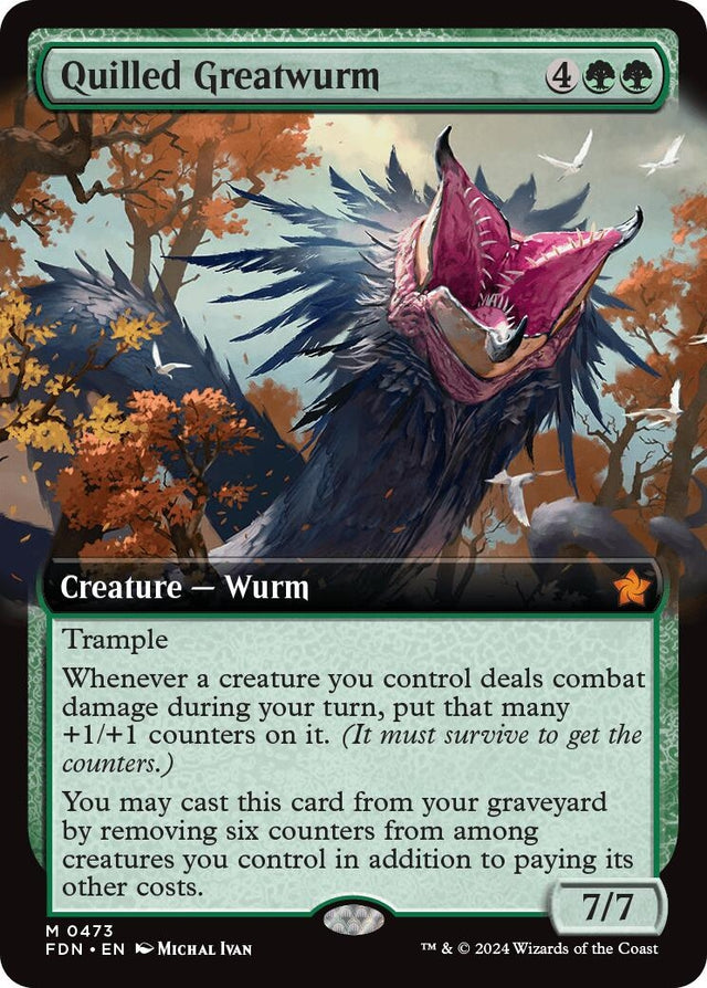 Image for Quilled Greatwurm (Extended Art) (473) (Foil) (Foundations) - Magic: The Gathering