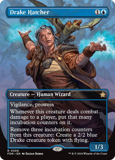 Image for Drake Hatcher (Borderless) (306) (Foil) (Foundations) - Magic: The Gathering
