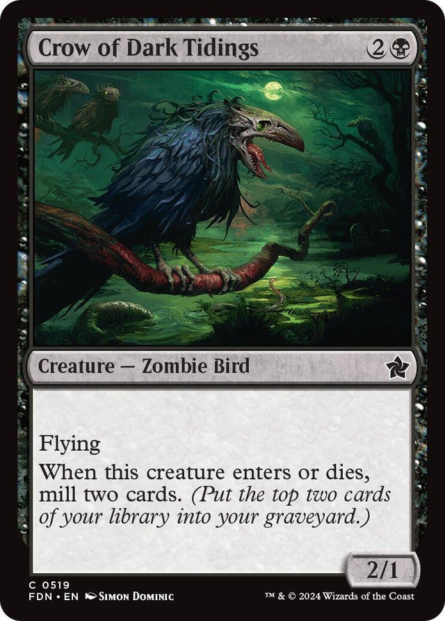 Image for Crow of Dark Tidings (519) (Foundations) - Magic: The Gathering