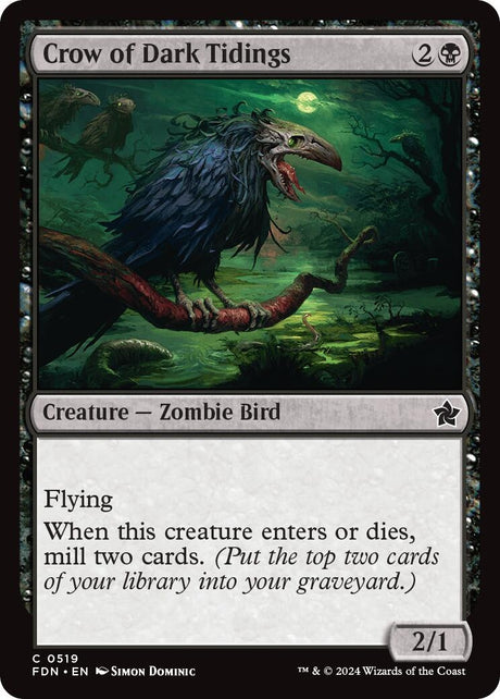 Image for Crow of Dark Tidings (519) (Foundations) - Magic: The Gathering