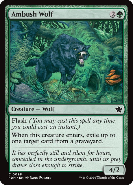 Image for Ambush Wolf (98) (Foil) (Foundations) - Magic: The Gathering