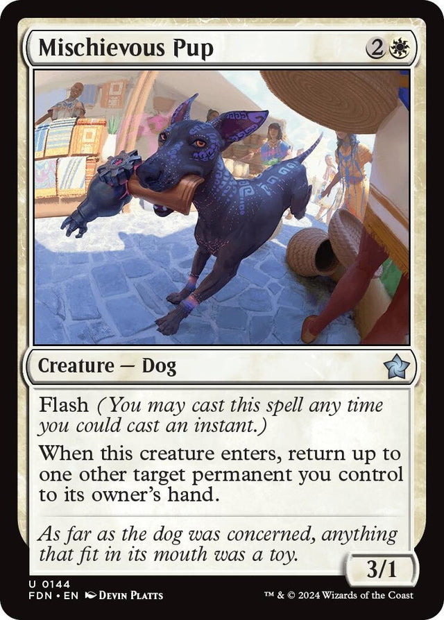 Image for Mischievous Pup (144) (Foundations) - Magic: The Gathering