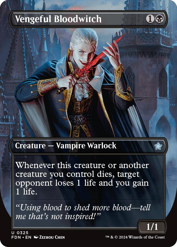 Image for Vengeful Bloodwitch (Borderless) (325) (Foil) (Foundations) - Magic: The Gathering