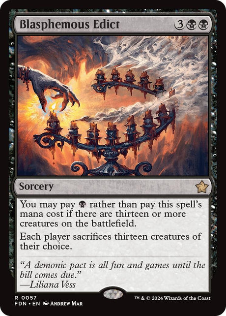 Image for Blasphemous Edict (57) (Foil) (Foundations) - Magic: The Gathering