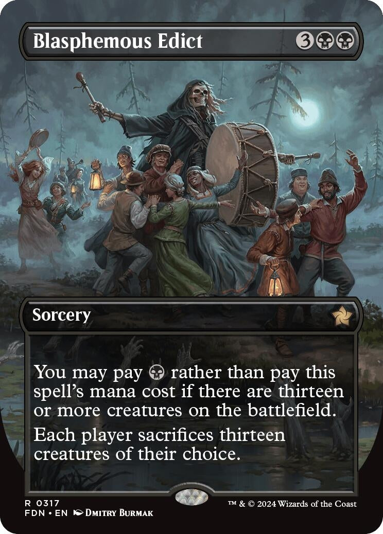 Image for Blasphemous Edict (Borderless) (317) (Foil) (Foundations) - Magic: The Gathering