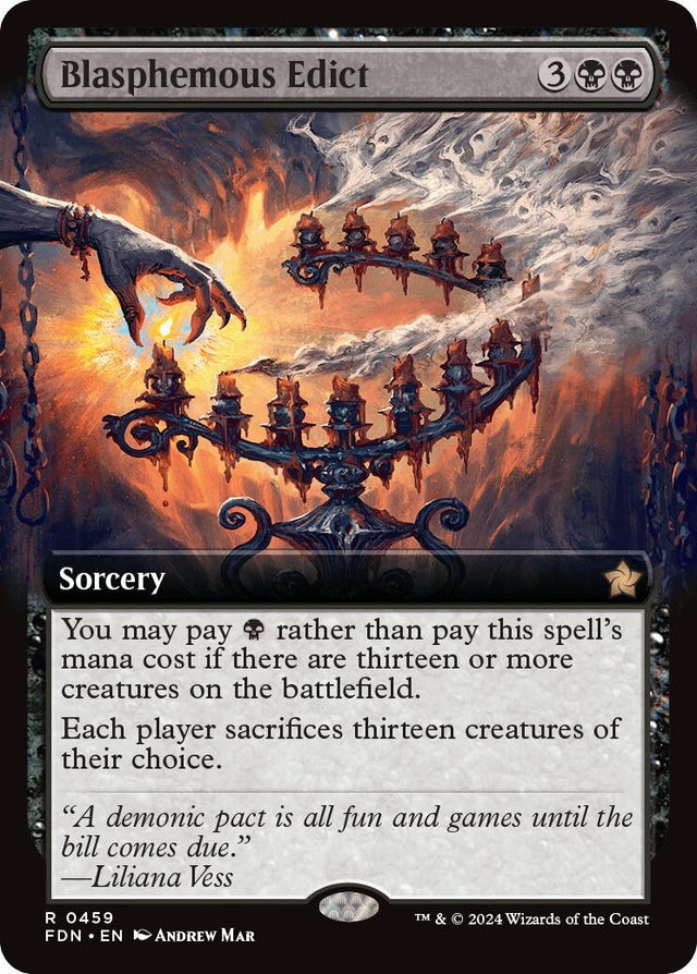 Image for Blasphemous Edict (Extended Art) (459) (Foil) (Foundations) - Magic: The Gathering