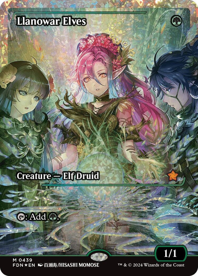 Image for Llanowar Elves (Showcase) (Fracture Foil) (439) (Foil) (Foundations) - Magic: The Gathering