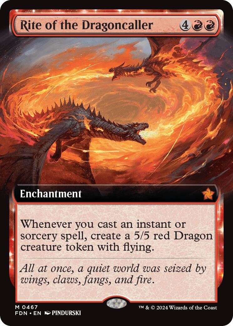 Image for Rite of the Dragoncaller (Extended Art) (467) (Foil) (Foundations) - Magic: The Gathering