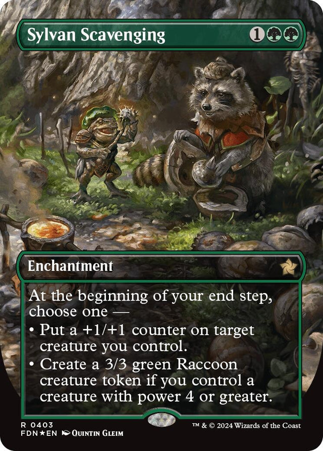 Image for Sylvan Scavenging (Borderless) (Mana Foil) (403) (Foil) (Foundations) - Magic: The Gathering