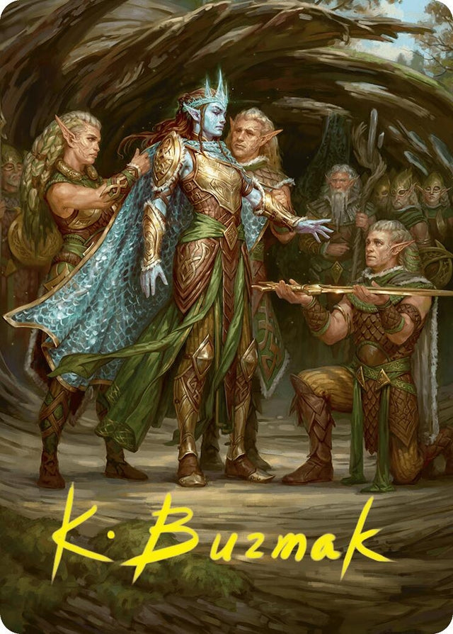 Image for Lathril, Blade of the Elves Art Card (48/54) (Gold-Stamped Signature) (48) (Art Series: Foundations) - Magic: The Gathering