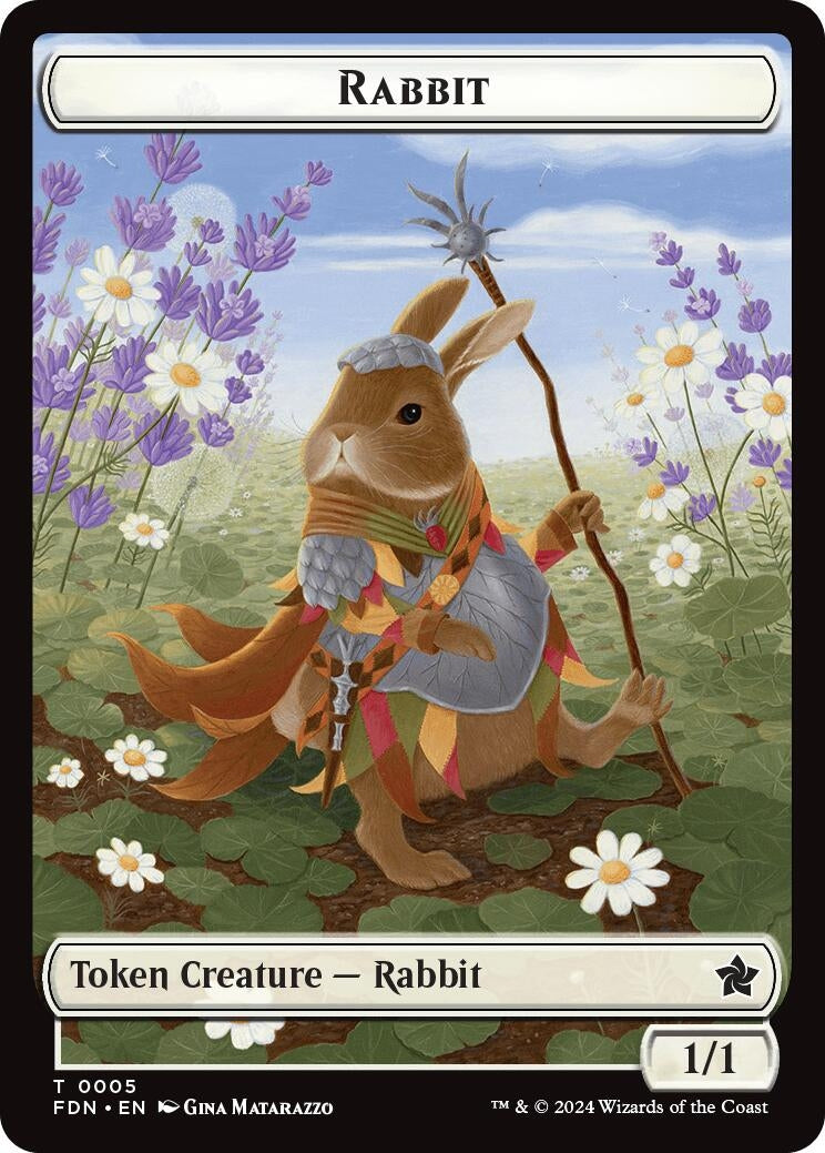 Image for Rabbit // Soldier Double-Sided Token (5 // 6) (Foil) (Foundations) - Magic: The Gathering