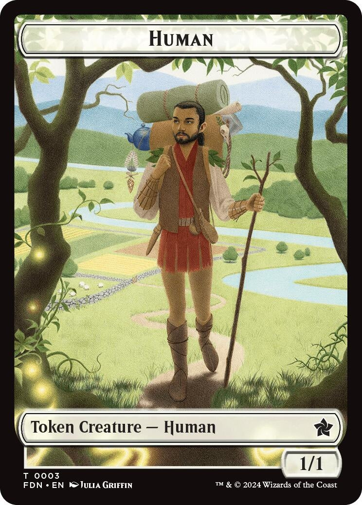 Image for Human // Knight Double-Sided Token (3 // 4) (Foil) (Foundations) - Magic: The Gathering