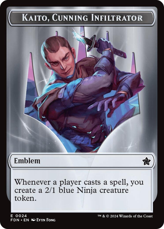 Image for Emblem - Kaito, Cunning Infiltrator // Ninja Doubled-Sided Token (24 // 12) (Foil) (Foundations) - Magic: The Gathering