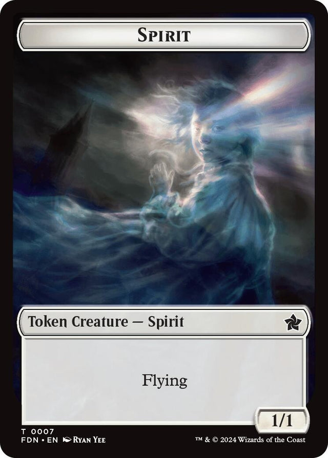 Image for Spirit // Cat (0001) Doubled-Sided Token (1 // 7) (Foundations) - Magic: The Gathering