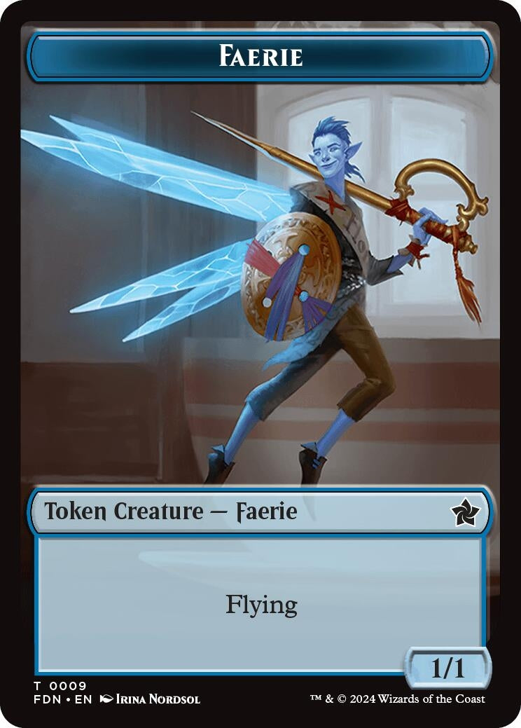 Image for Faerie // Fish Doubled-Sided Token (9 // 10) (Foil) (Foundations) - Magic: The Gathering