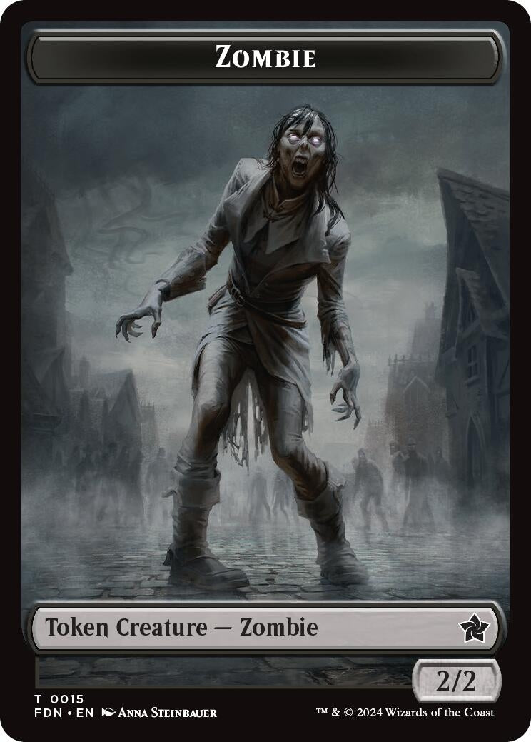 Image for Zombie // Insect Doubled-Sided Token (15 // 21) (Foundations) - Magic: The Gathering