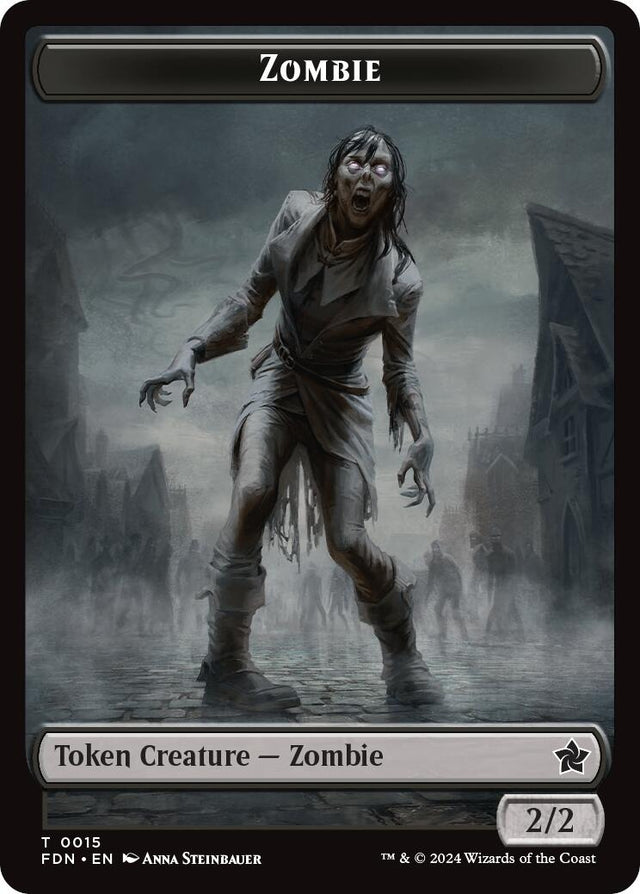 Image for Zombie // Insect Doubled-Sided Token (15 // 21) (Foil) (Foundations) - Magic: The Gathering