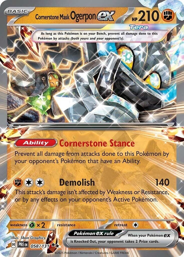 Image for Cornerstone Mask Ogerpon ex (058/131) (SV: Prismatic Evolutions) - Pokemon