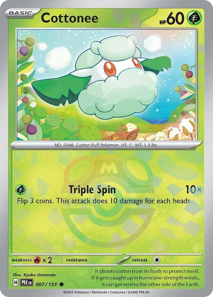 Cottonee (Master Ball Pattern) (007/131) (SV: Prismatic Evolutions)