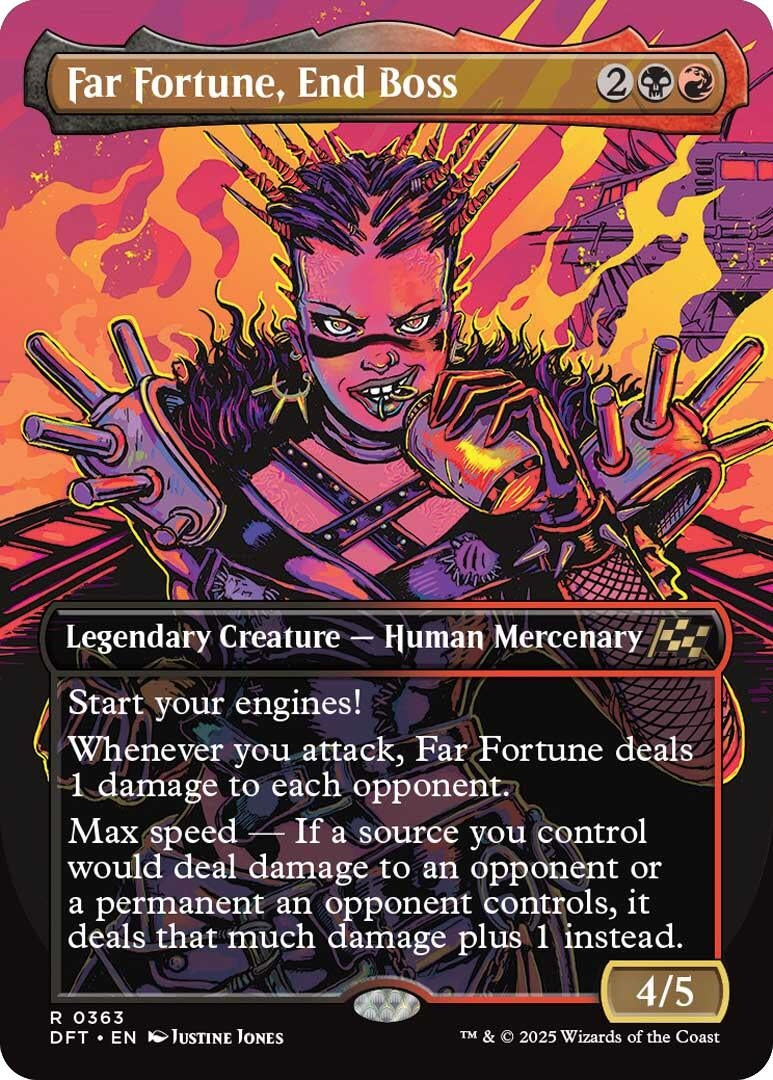 Image for Far Fortune, End Boss (Borderless) (363) (Foil) (Aetherdrift) (DFT) - Magic: The Gathering