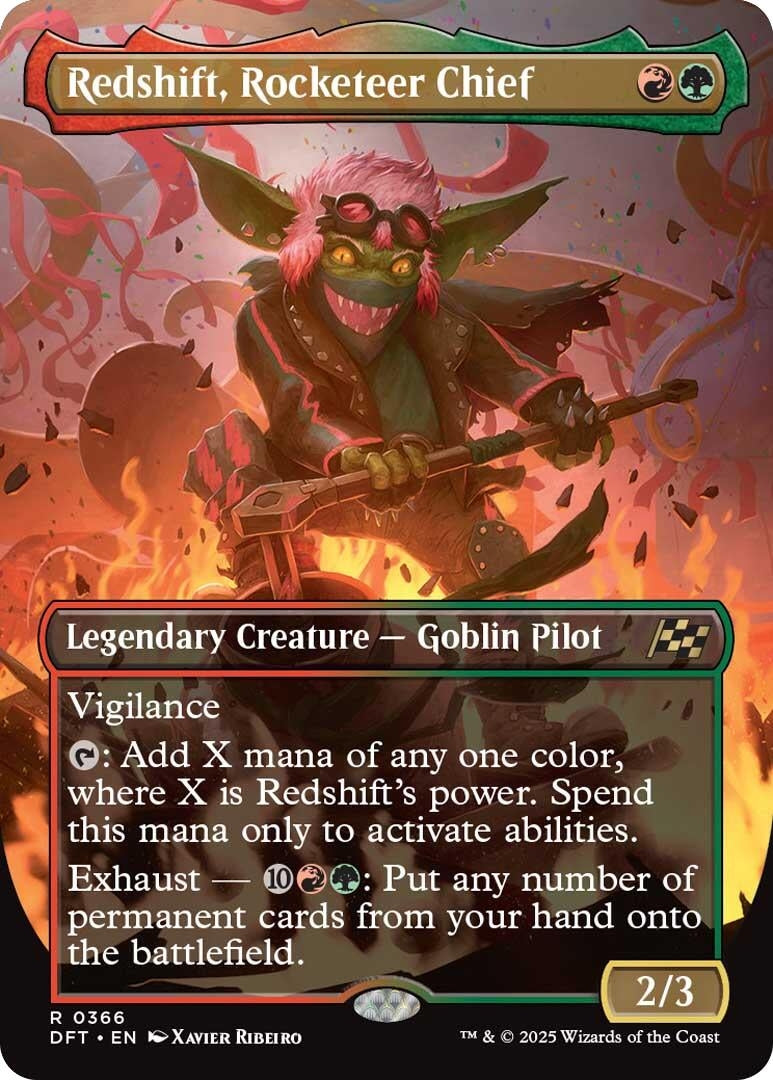 Image for Redshift, Rocketeer Chief (Borderless) (366) (Foil) (Aetherdrift) (DFT) - Magic: The Gathering