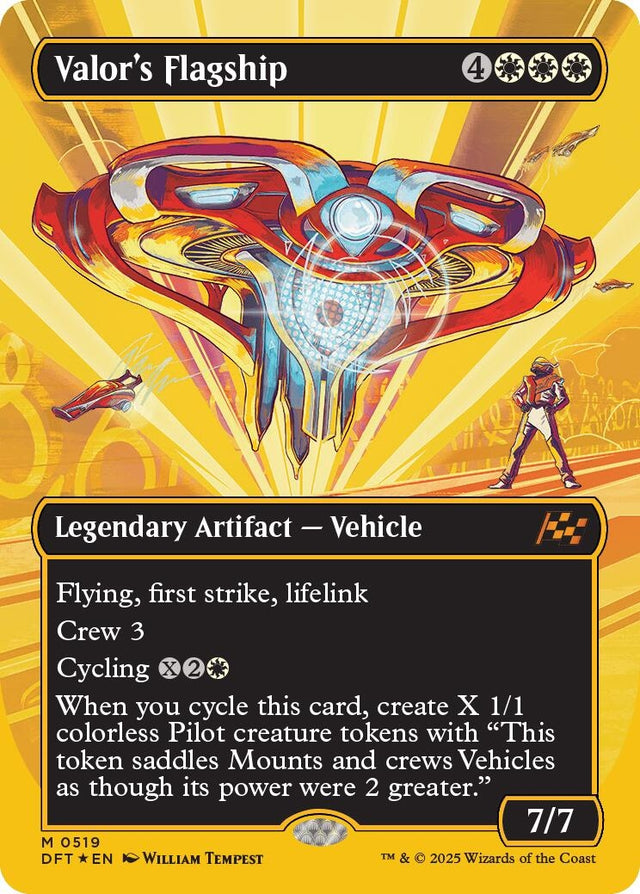 Image for Valor's Flagship (Borderless) (First-Place Foil) (519) (Foil) (Aetherdrift) (DFT) - Magic: The Gathering
