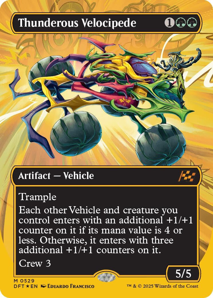 Image for Thunderous Velocipede (Borderless) (First-Place Foil) (529) (Foil) (Aetherdrift) (DFT) - Magic: The Gathering