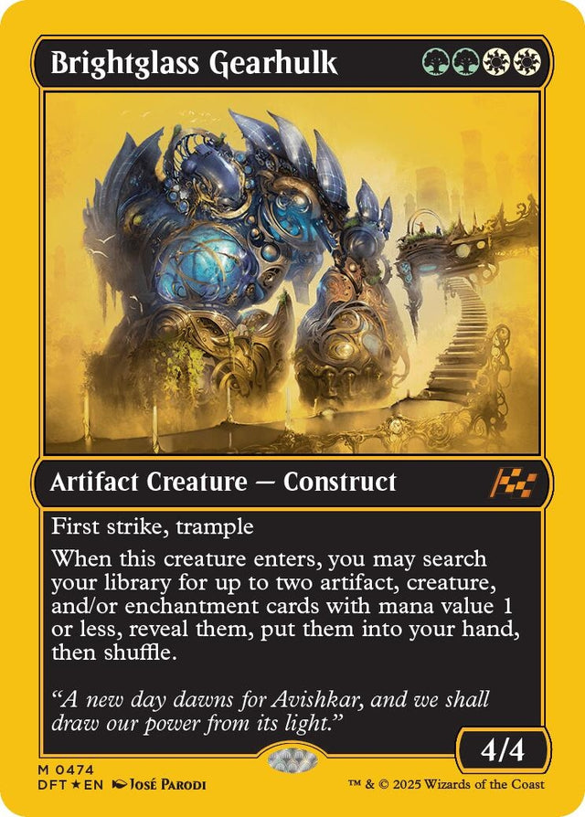 Image for Brightglass Gearhulk (First-Place Foil) (474) (Foil) (Aetherdrift) (DFT) - Magic: The Gathering