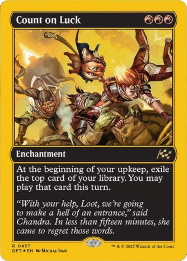 Image for Count on Luck (First-Place Foil) (457) (Foil) (Aetherdrift) (DFT) - Magic: The Gathering