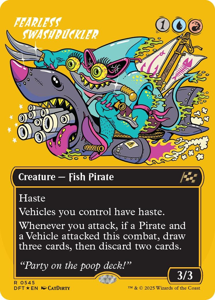 Image for Fearless Swashbuckler (Borderless) (First-Place Foil) (545) (Foil) (Aetherdrift) (DFT) - Magic: The Gathering