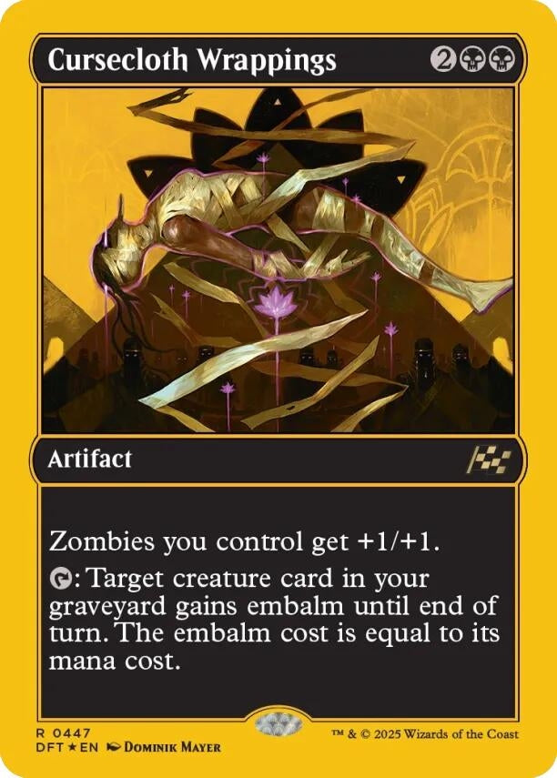 Image for Cursecloth Wrappings (First-Place Foil) (447) (Foil) (Aetherdrift) (DFT) - Magic: The Gathering