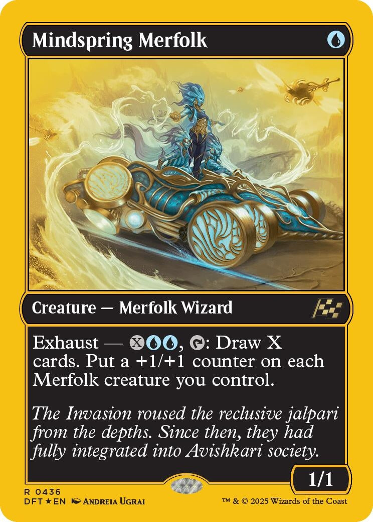 Image for Mindspring Merfolk (First-Place Foil) (436) (Foil) (Aetherdrift) (DFT) - Magic: The Gathering