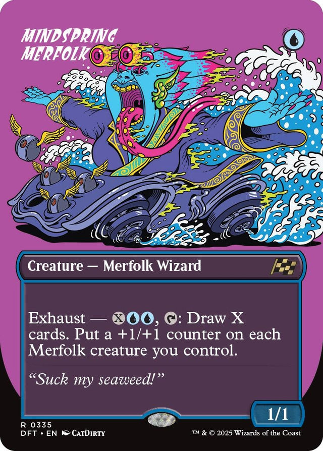 Image for Mindspring Merfolk (Borderless) (335) (Foil) (Aetherdrift) (DFT) - Magic: The Gathering