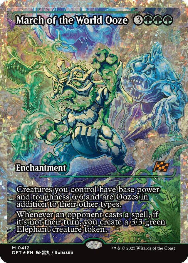 Image for March of the World Ooze (Showcase) (Fracture Foil) (412) (Foil) (Aetherdrift) (DFT) - Magic: The Gathering