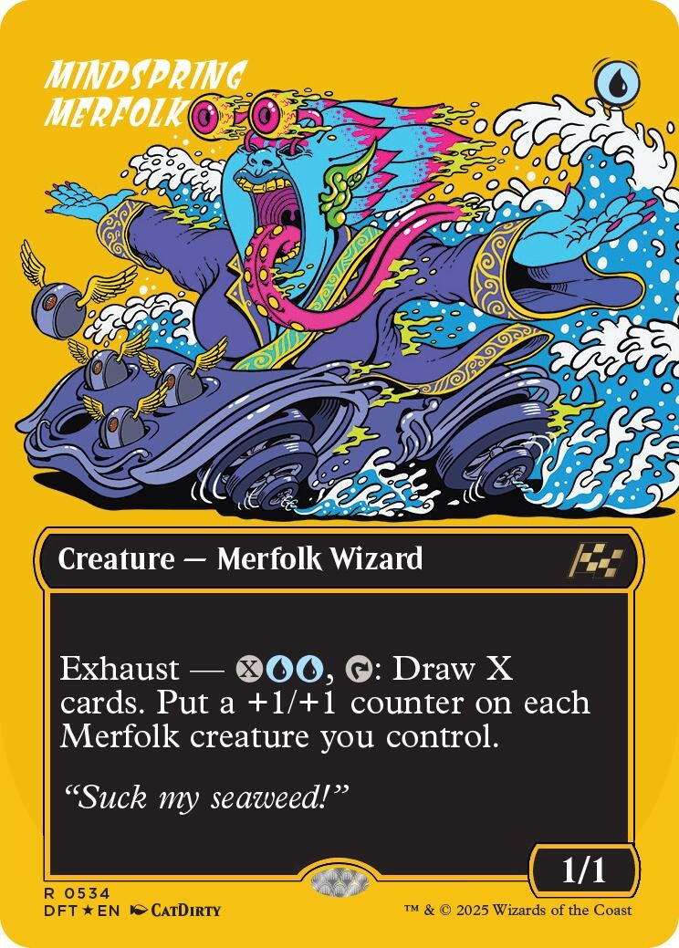 Image for Mindspring Merfolk (Borderless) (First-Place Foil) (534) (Foil) (Aetherdrift) (DFT) - Magic: The Gathering