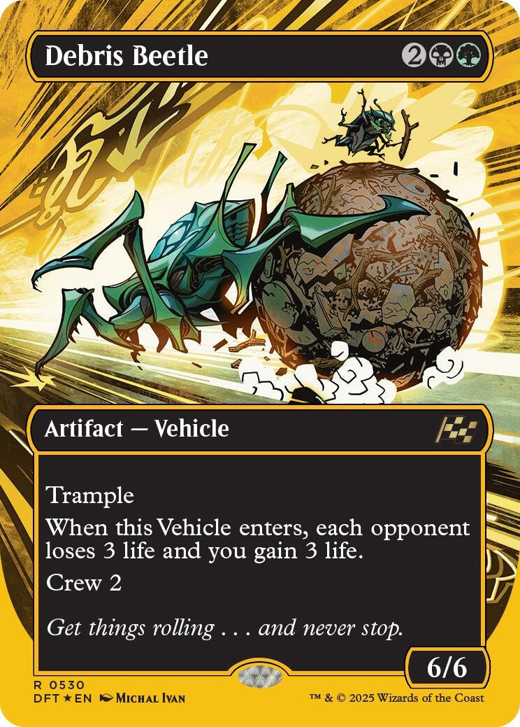 Image for Debris Beetle (Borderless) (First-Place Foil) (530) (Foil) (Aetherdrift) (DFT) - Magic: The Gathering