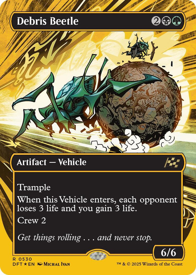 Image for Debris Beetle (Borderless) (First-Place Foil) (530) (Foil) (Aetherdrift) (DFT) - Magic: The Gathering