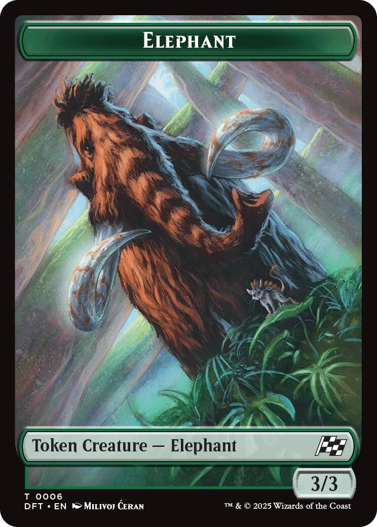 Image for Elephant // Zombie (0003) Double-Sided Token (6 // 3) (Foil) (Aetherdrift) (DFT) - Magic: The Gathering