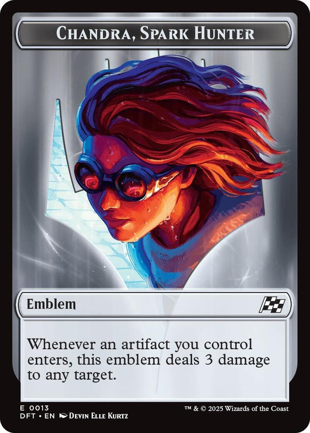 Image for Emblem - Chandra, Spark Hunter // Vehicle Double-Sided Token (13 // 12) (Aetherdrift) (DFT) - Magic: The Gathering