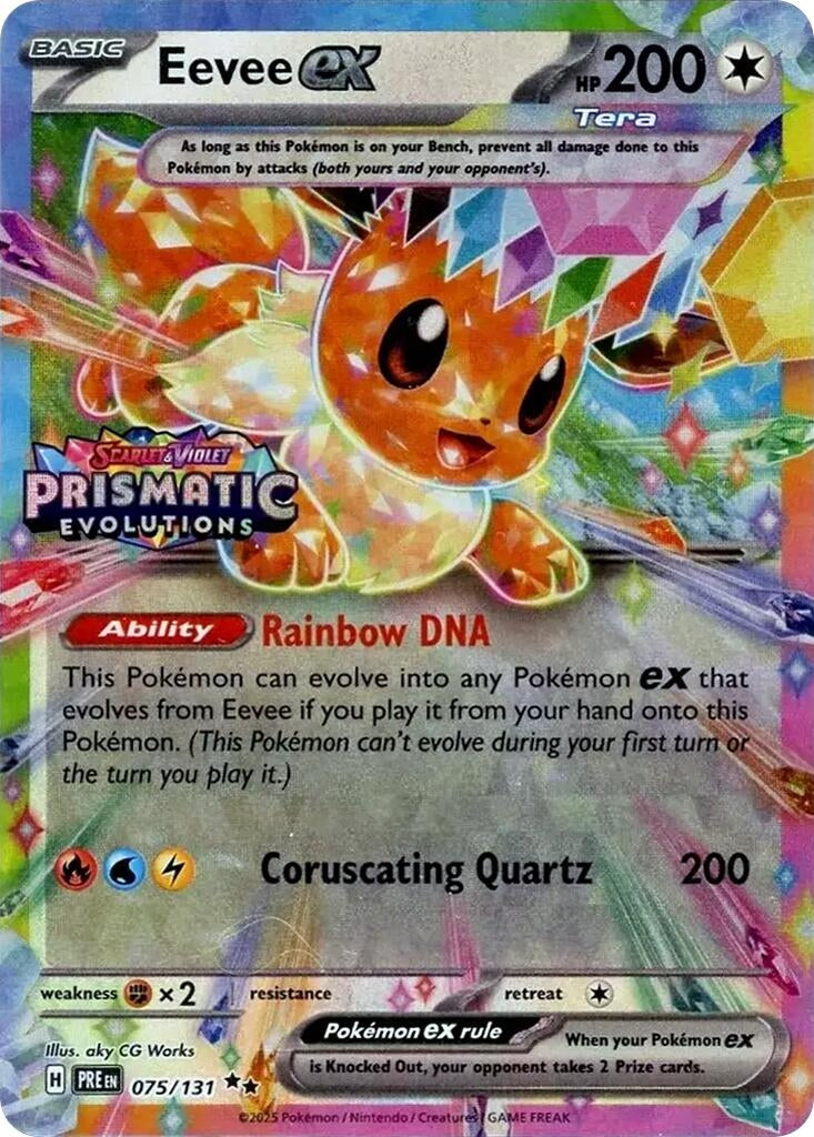 Eevee ex - 075/131 (Prismatic Evolutions Stamp) (075/131