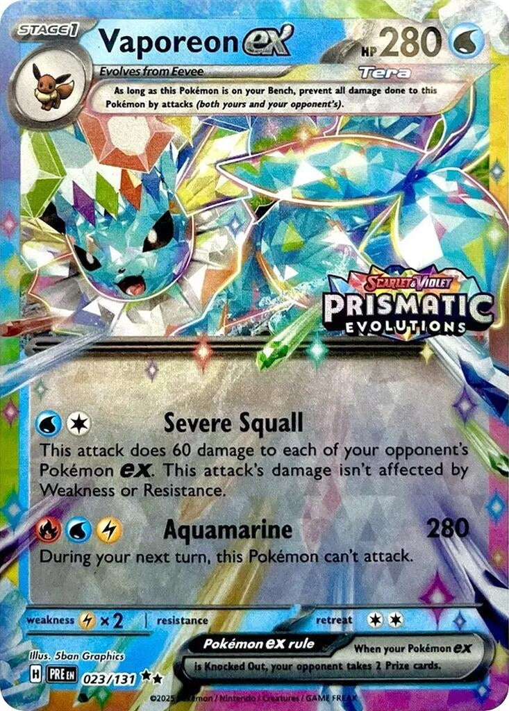Vaporeon ex - 023/131 (Prismatic Evolutions Stamp) (023/131) (Miscellaneous Cards & Products)