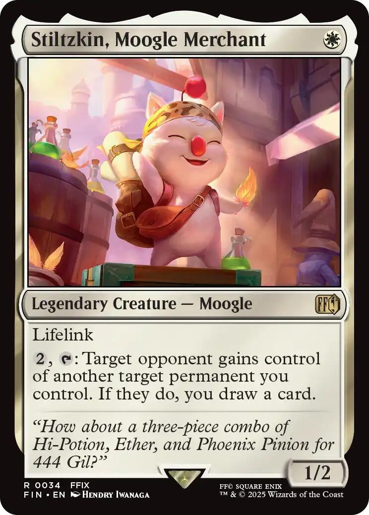 Image for Stiltzkin, Moogle Merchant (34) (Foil) (FINAL FANTASY) - Magic: The Gathering