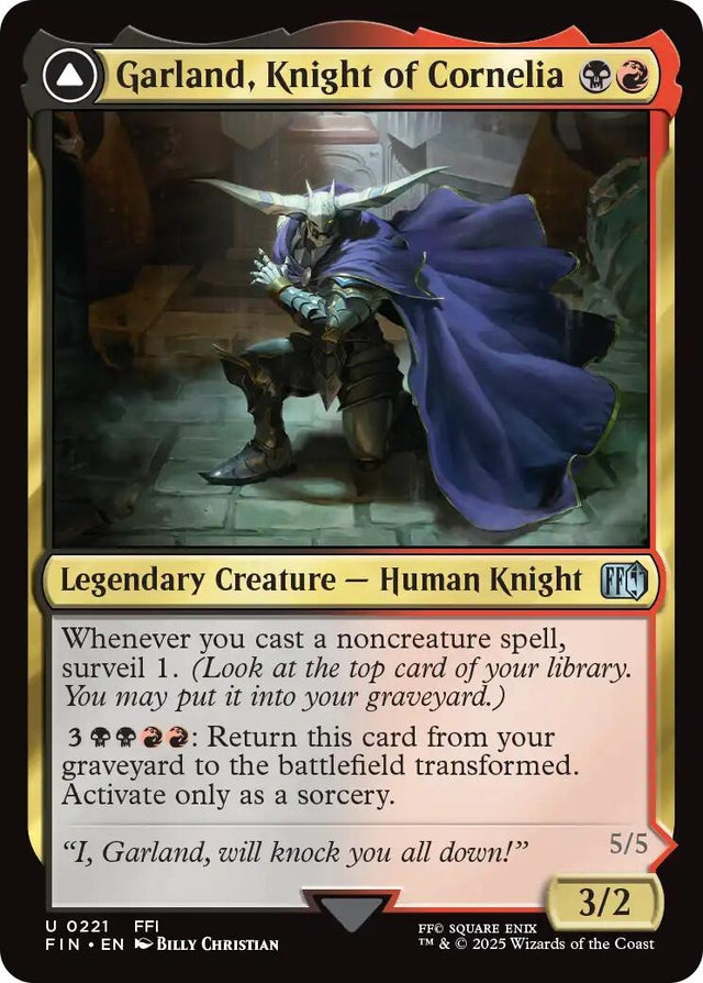 Image for Garland, Knight of Cornelia (221) (Foil) (FINAL FANTASY) - Magic: The Gathering