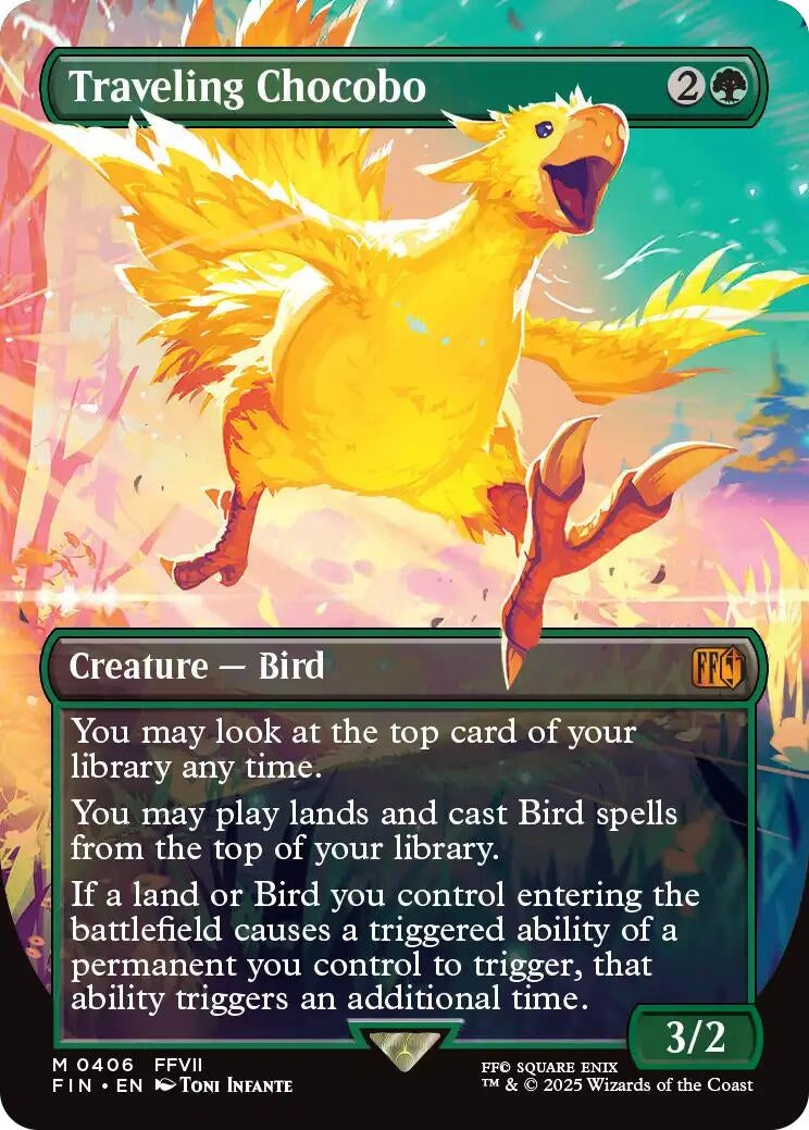 Image for Traveling Chocobo (Borderless) (406) (Foil) (FINAL FANTASY) - Magic: The Gathering