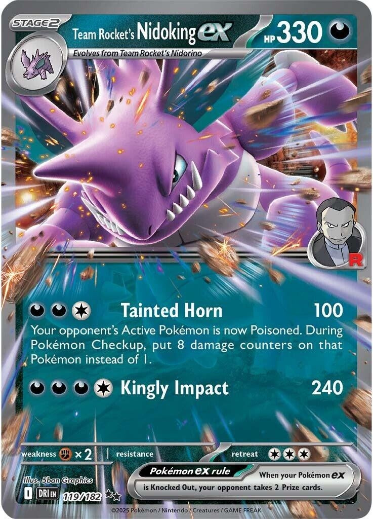 Image for Team Rocket's Nidoking ex (119/182) (SV10: Destined Rivals) - Pokemon