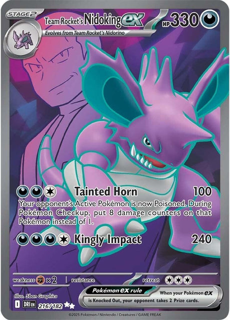 Image for Team Rocket's Nidoking ex (216/182) (SV10: Destined Rivals) - Pokemon