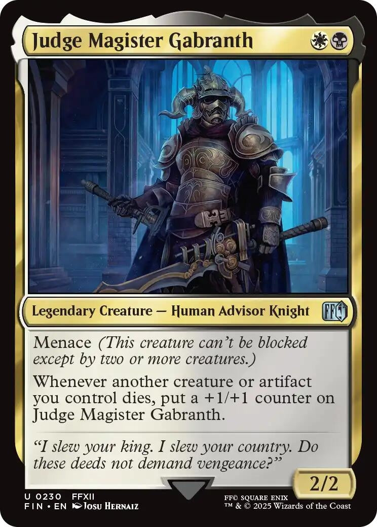 Image for Judge Magister Gabranth (230) (Foil) (FINAL FANTASY) - Magic: The Gathering