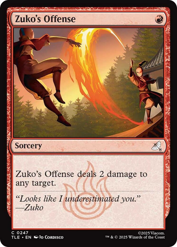 Image for Zuko's Offense (0247) (247) (Foil) (Avatar: The Last Airbender: Eternal-Legal) - Magic: The Gathering