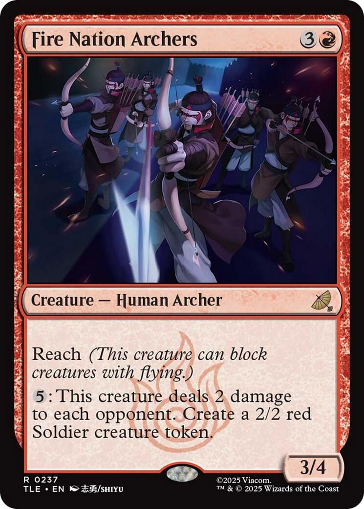 Image for Fire Nation Archers (237) (Foil) (Avatar: The Last Airbender: Eternal-Legal) - Magic: The Gathering